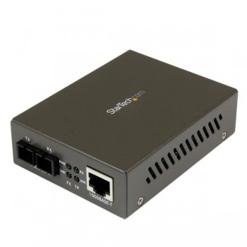 StarTech.com Convertidor de Medios Gigabit Ethernet RJ45 a Fibra Óptica SC Multimodo, 550 Metros - Envío Gratis