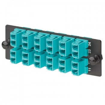 Panduit Panel de 12 Adaptadores de Fibra Óptica LC, Multimode, Negro/Azul - Envío Gratis