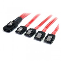 StarTech.com Cable Mini SAS SFF-8087 Macho - 4x SATA Macho, 50cm, Negro/Rojo - Envío Gratis