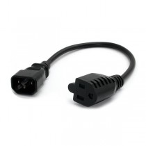 StarTech.com Cable de Poder NEMA 5-15R - C14 Coupler, 30cm, Negro - Envío Gratis