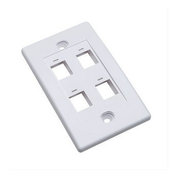 Intellinet Tapa para Caja (Faceplate) 163316, Montaje al Ras, 4 Salidas, Blanco - Envío Gratis