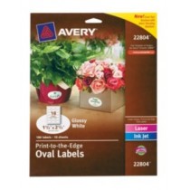 Avery Paquete de 180 Etiquetas Brillantes Ovaladas de 3.81 x 6.35cm - Envío Gratis