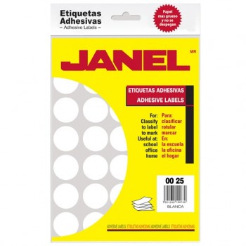 Janel Etiqueta No.12, 700 Etiquetas de Diámetro 1/4'', Blanco - Envío Gratis