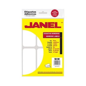 Janel Paquete de 84 Etiquetas Blancas de 50x100mm - Envío Gratis