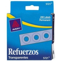 Avery Refuerzos de Hojas, Diámetro 6.35mm, Paquete de 200 Piezas, Transparente - Envío Gratis