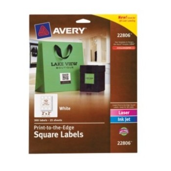 Avery 300 Etiquetas Cuaradas Imprimibles de 5.08 x 5.08cm - Envío Gratis