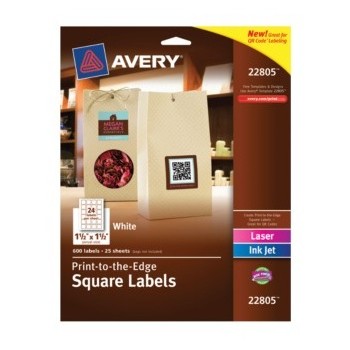 Avery Paquete de 600 Etiquetas Cuaradas Imprimibles de 3.81 x 3.81cm - Envío Gratis