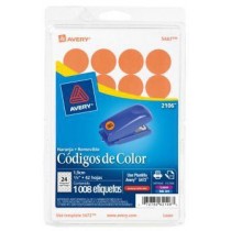 Avery Etiqueta Redonda 2106, 1008 Etiquetas de Diámetro 3/4'', Naranja - Envío Gratis