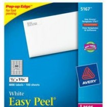 Avery Etiqueta para Dirección 5167, 8000 Etiquetas de 1/2'' x 1 3/4'', Blanco - Envío Gratis