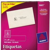 Avery Etiqueta para Dirección 5661, 1000 Etiquetas de 1'' x 4 1/4'', Transparente - Envío Gratis