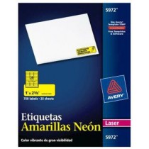 Avery Etiqueta 5972, 750 Etiquetas de 1" x 2 5/8", Amarillo Neon - Envío Gratis