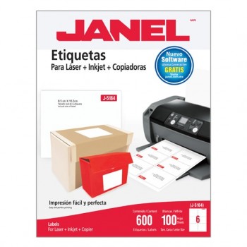 Janel Paquete de 600 Etiquetas Blancas de 85x102mm - Envío Gratis