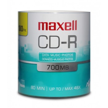 Maxell Torre de Discos Virgenes, CD-R, 48x, 700MB, 100 Piezas - Envío Gratis