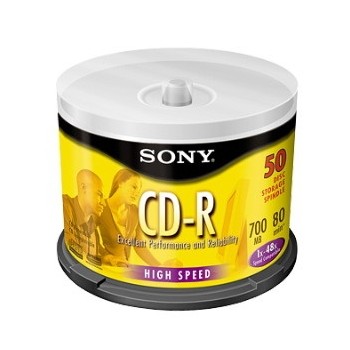 Sony Torre de Discos Virgenes para CD, CD-R, 50 Discos (50CDQ80LS3) - Envío Gratis