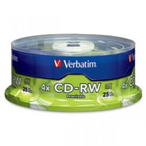 Verbatim Torre de Discos Virgenes para CD, CD-RW, 700MB, 25 Piezas - Envío Gratis