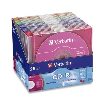 Verbatim Torre de Discos Virgenes para CD, CD-R, 25 Discos de Colores (94611) - Envío Gratis