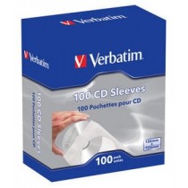 Verbatim Sobres de Papel para CD/DVD, Blanco, 100 Piezas - Envío Gratis