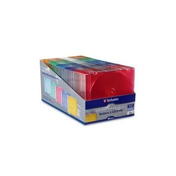 Verbatim Caja Delgada para CD/DVD, Multicolor, 50 Piezas - Envío Gratis