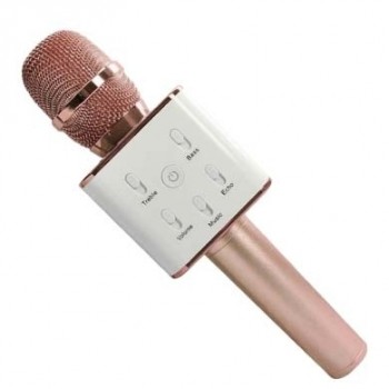 BRobotix Micrófono Karaoke 832460, Alámbrico, USB, Bronce/Blanco - Envío Gratis