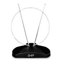 Ghia Antena para Televisión GANT-004 para Interiores, FM/UHF/VHF, Negro - Envío Gratis