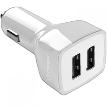 Vorago Cargador para Auto AU-103 V2, 5V, 2x USB 2.0, Blanco - Envío Gratis