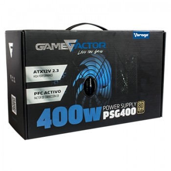 Fuente de Poder Game Factor PSG400 80 PLUS Bronze, 20+4 pin ATX, 120mm, 400W, Negro - Envío Gratis