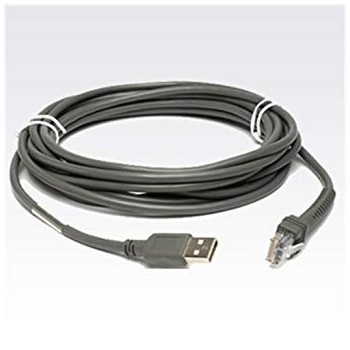 Zebra Cable de Poder USB A Macho - Macho, 4.6 Metros, Gris, para Zebra LI36X8