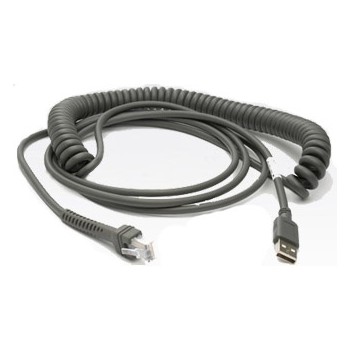 Zebra Cable USB A Macho - Series A Macho, 4.57 Metros, Gris