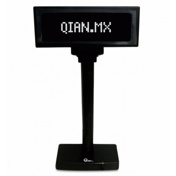 Qian Pantalla POS Pole LED QPA17001, RS-232, Negro