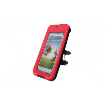 Perfect Choice Funda para Celular PC-332695 con Montaje para Bicicleta, Universal, Negro/Rojo