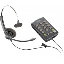 Plantronics Teléfono Practica T110 con Auricular, Alámbrico, Negro