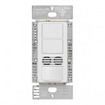 Lutron Interruptor de Luz Inteligente con Sensor de Ocupación MS-B202-WH, 6A, 120V, Blanco