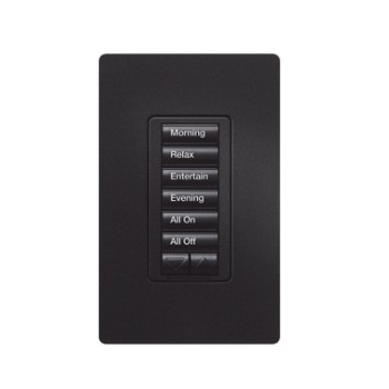 Lutron Teclado seeTouch de 6 Botones RRD-W6BRL-BL, Alámbrico, Negro