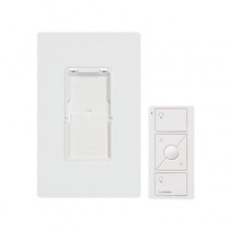 Lutron Kit Regulador Inteligente con Control Remoto PJ2-WALL-WH-L01, Blanco