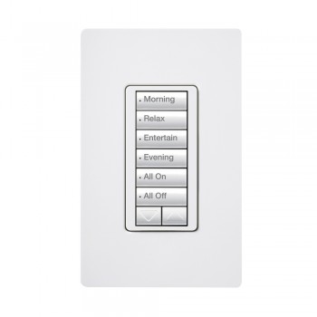 Lutron Teclado Inteligente Híbrido RRD-W6BRL-WH, Alámbrico, Blanco