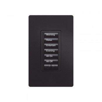 Lutron Teclado Inteligente Híbrido RRD-H6BRL-MN, Alámbrico, Negro